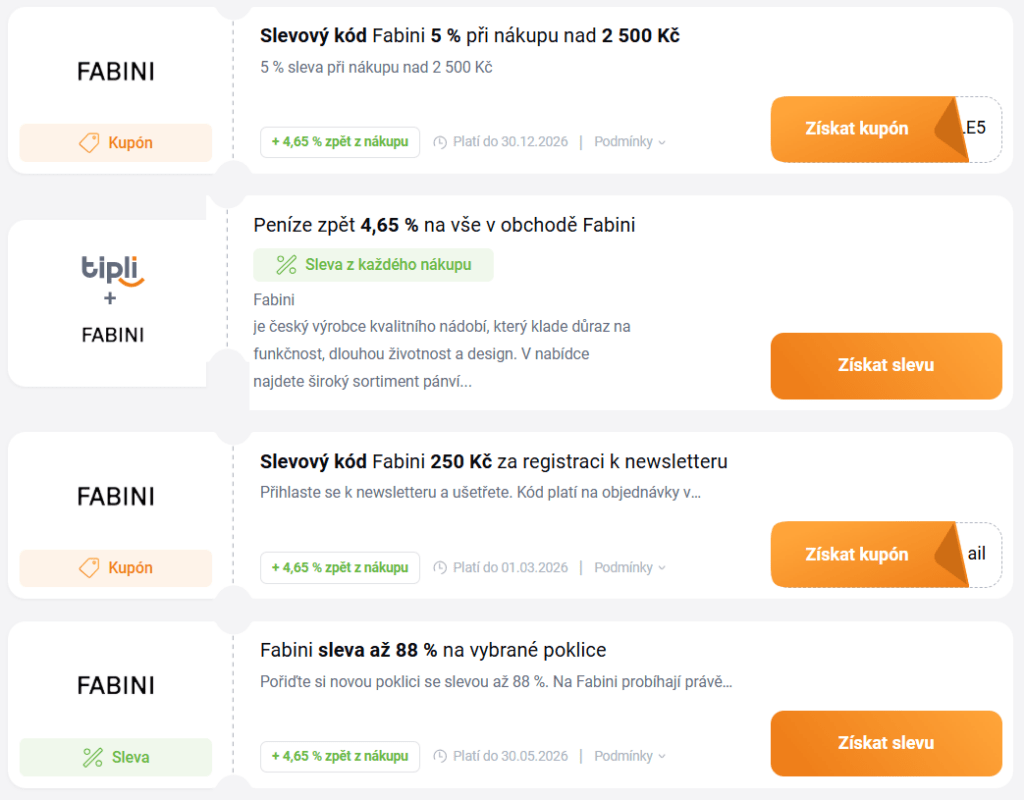 Spousta slevových kódů, včetně 4,65% cashbacku z nákupu, je dostupná i na portálu Tipli.cz.