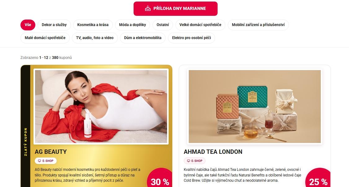 Slevy Dny Marianne mohou platit pro e-shopy i kamenné prodejny obchodů.