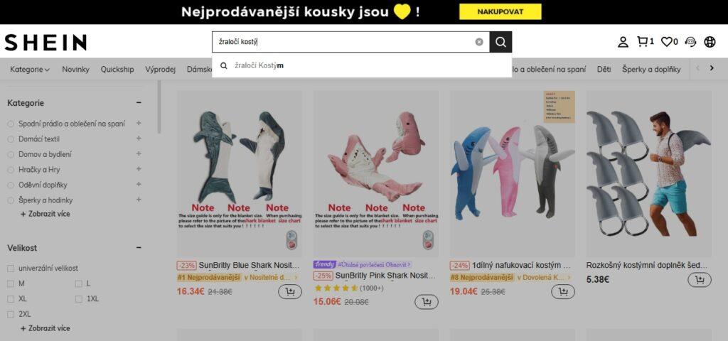 Vše, co zákazník skutečně potřebuje. Anebo spíš něco na karneval? Shein se rozhodně neomezuje jen na oděvy.